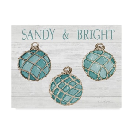 Kathleen Parr Mckenna 'Coastal Holiday Ornament Viii Sandy And Bright' Canvas Art,14x19